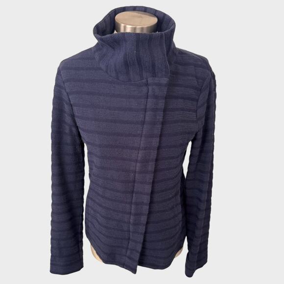 LOFT Outlet Small Navy Blue Cotton Polyester Snap Front Jacket - Picture 1 of 8
